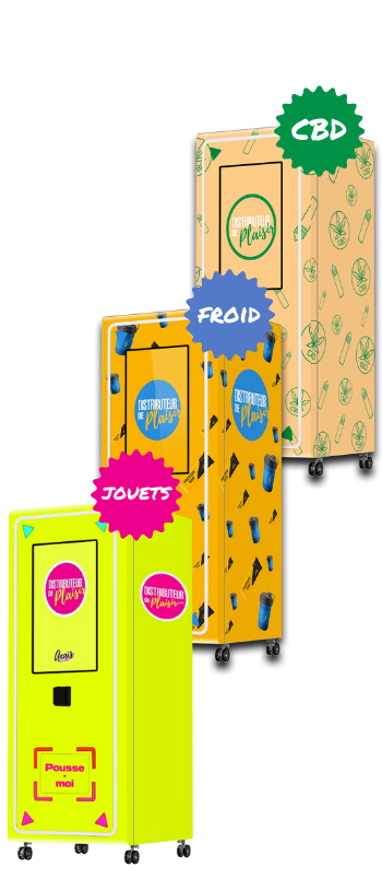 Distribution automatique cbd, sextoys, vape, snacks et glace